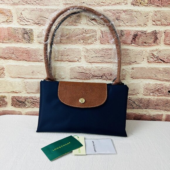 New Longchamp Le Pliage Original Large Shoulder Nylon Bag Tote Navy Blue - Picture 1 of 13
